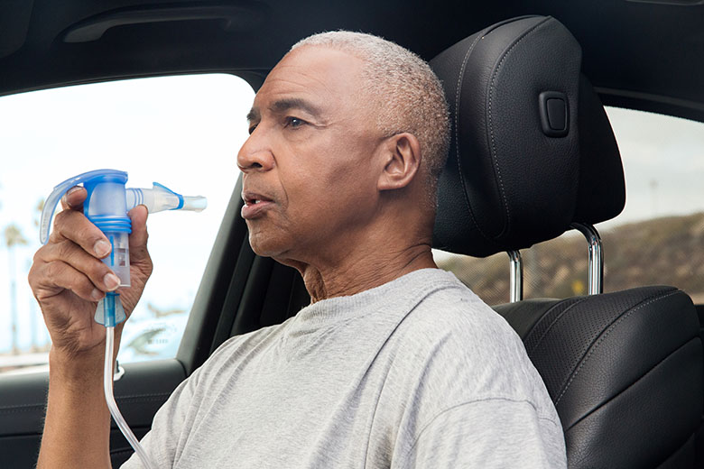 Nebulizer BlackMale SittingInCare PortableNebulizer PariTrekWithBatteryCharger 4745 LCS