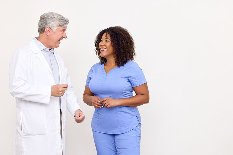 clinicians talking together