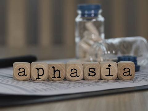 aphasia spelled out on wooden blocks