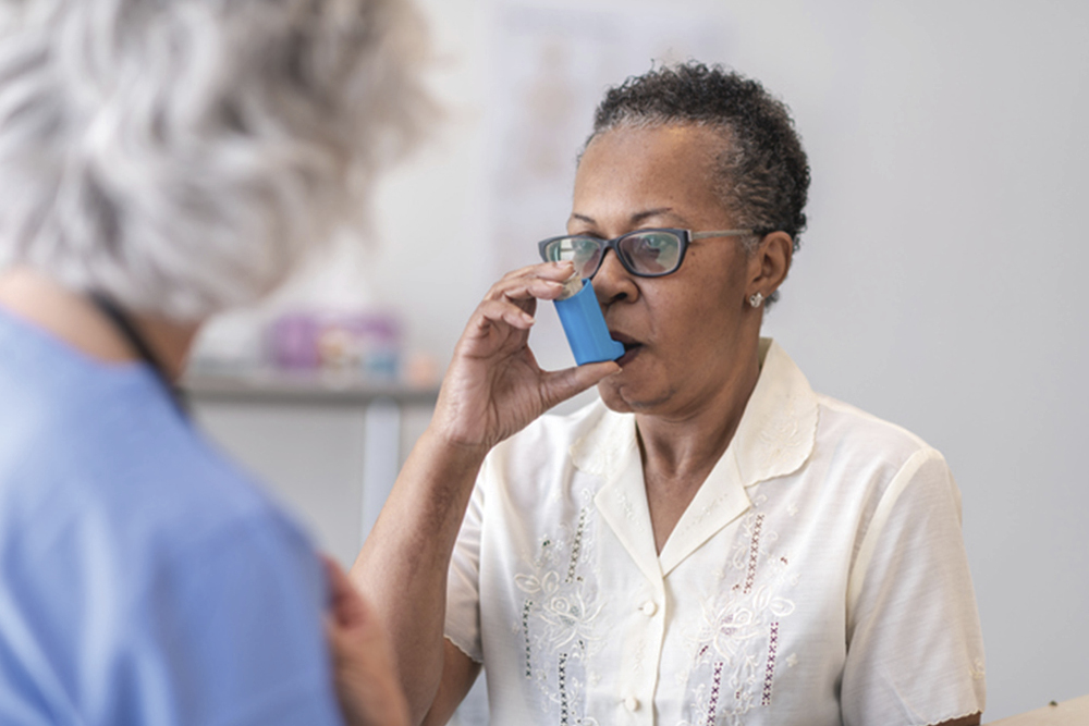 patient using an inhaler