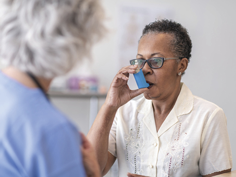 patient using an inhaler