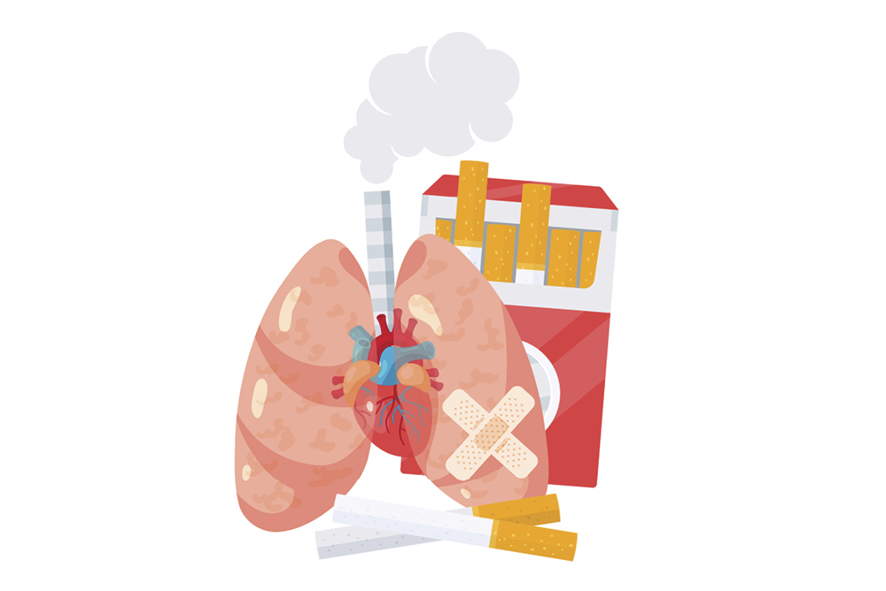 lung and cigarettes illustration 
