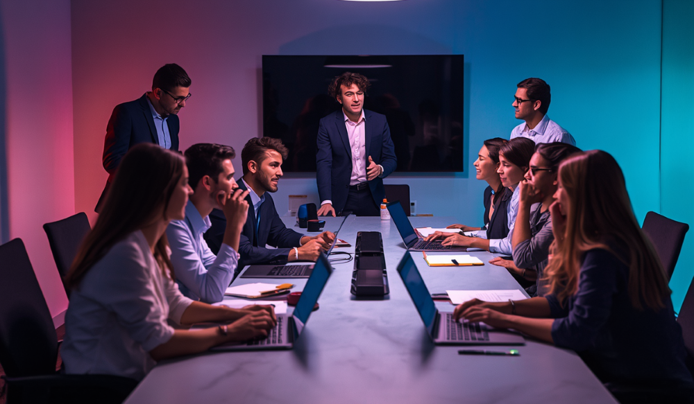 business meeting in a board room