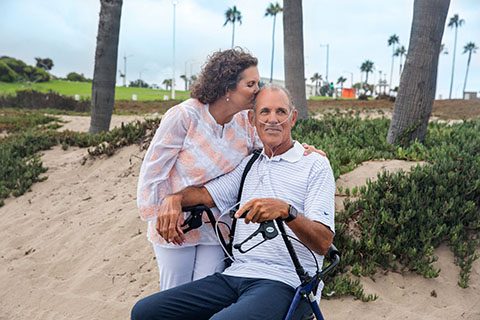Couple Outside Showing Affection