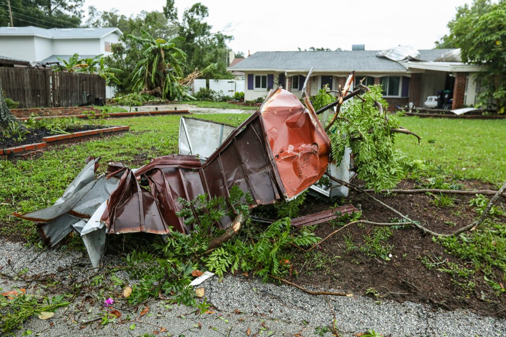 cleaning up after a Florida hurricane