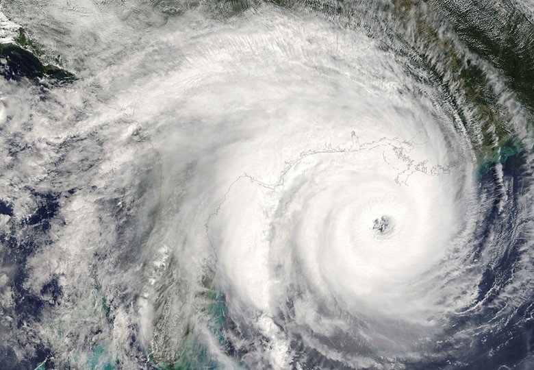 Arial view of a hurricane