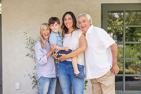 Lifestyle FamilyStanding Outside Smiling