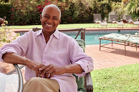 Lifestyle MaleSittingByPool