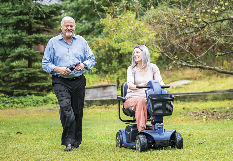 Powered Scooter in park