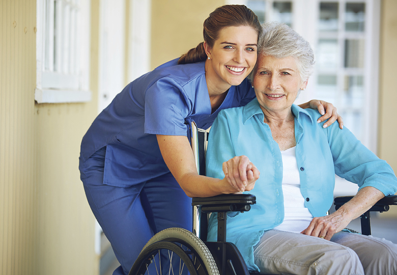 Nurse and Woman in Wheelchair