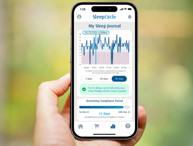 SleepCircle app show on mobile