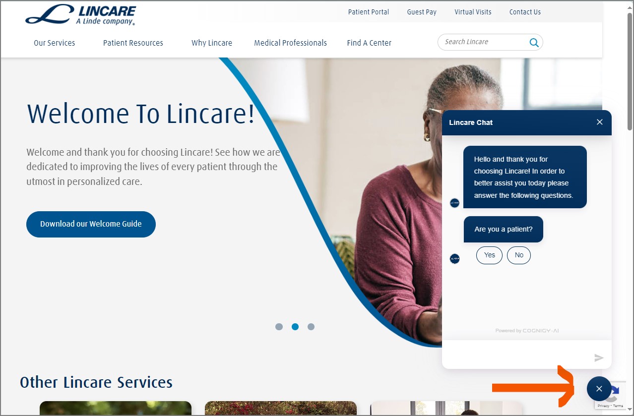 Screenshot showing chat feature and button in lower right corner to access it