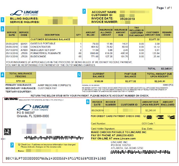 Example Billing Statement page 1
